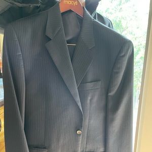 Chaps 44 l suit set blue with stripe
